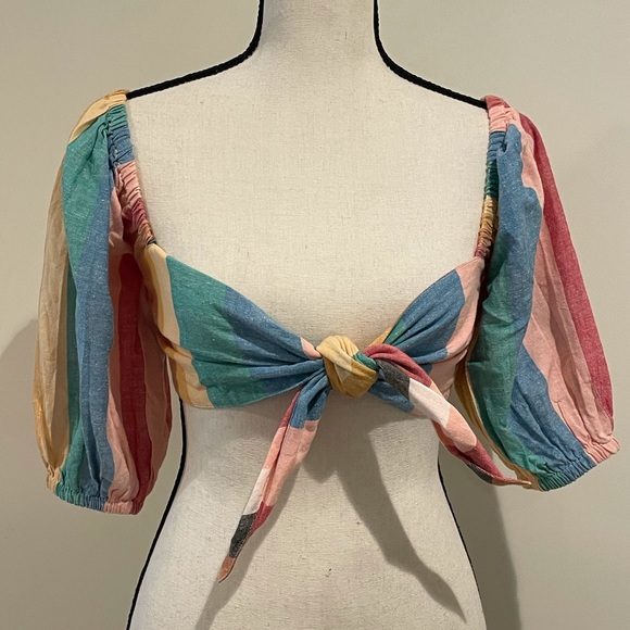 BILLABONG MULTICOLOR CROP TOP - Picture 1 of 3